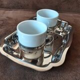 Metal egg cup set