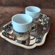 Metal egg cup set