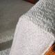 Brutalist armchair in wood and bouclé fabric