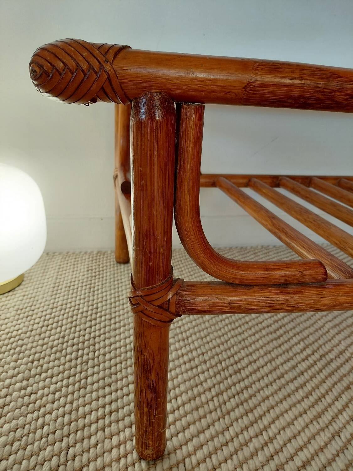 1970s rattan coffee table