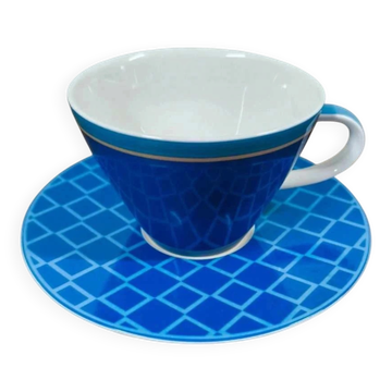 Tasse et sous-tasse Villeroy et Boch Caffé club bleu
