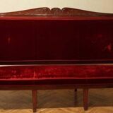18th Century French Hand Carved Mahogany Upholstered Sofa in the style of George Jacob