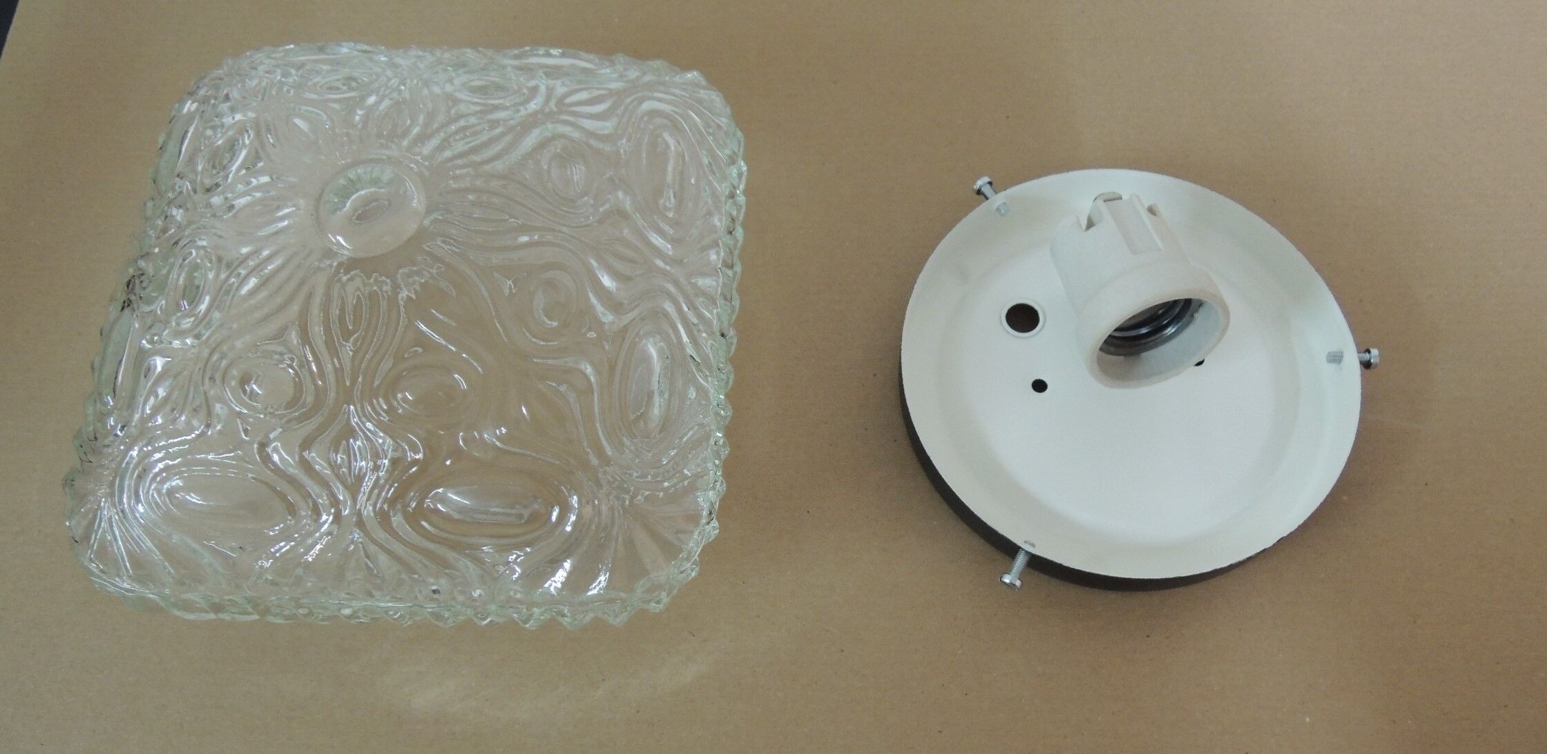 Square glass ceiling light