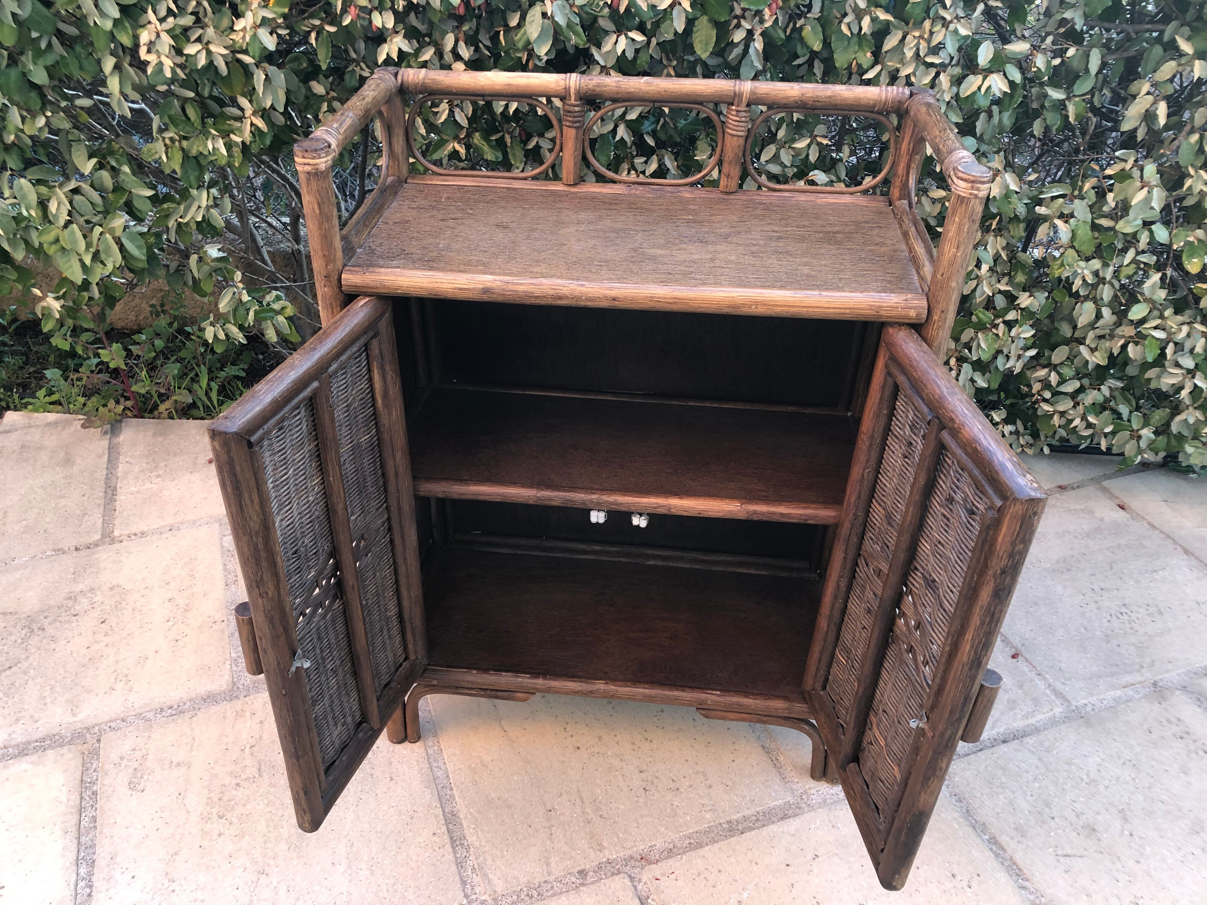 Rattan and bamboo buffet