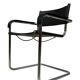 Set of 4 bauhaus cantilever chairs black leather and chrome design