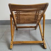 Chaise longue enfant en bambou & hêtre vintage 1950