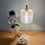 Vintage tulip pendant lamp in pearlescent resin