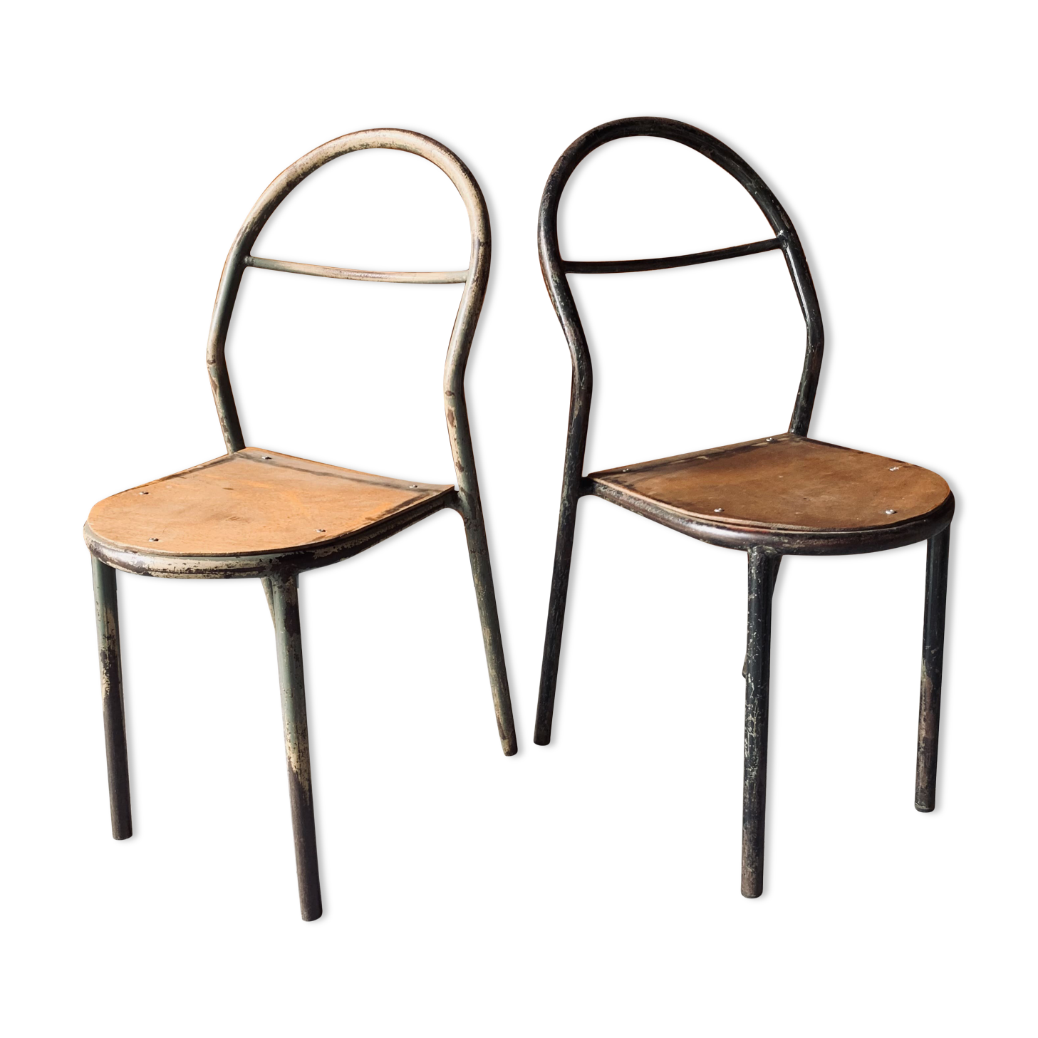 Set of 2 Mobilor chairs - 1950 - metal and wood