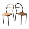 Lot de 2 chaises Mobilor 1950 métal et bois