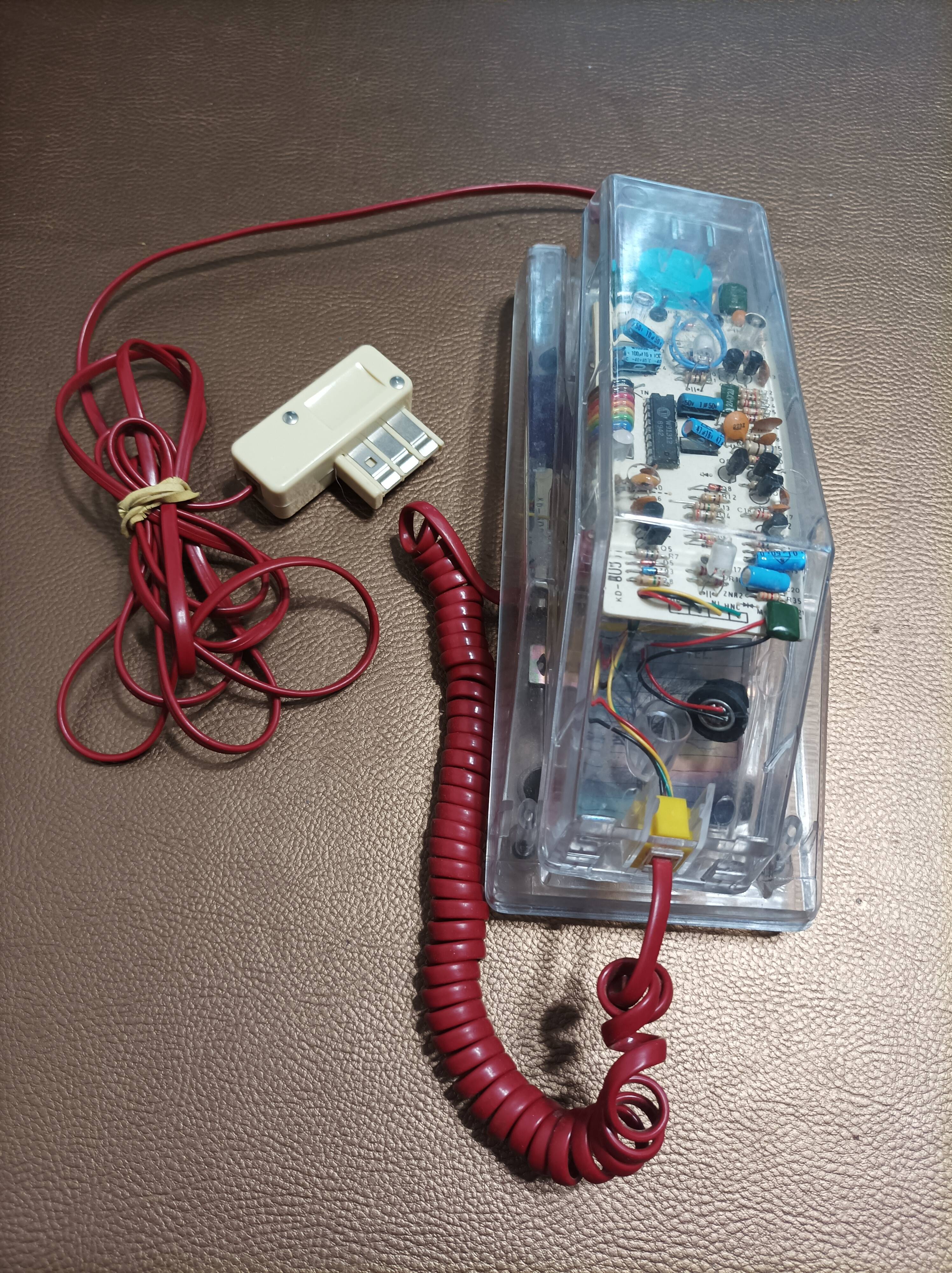 Vintage transparent telephone