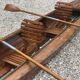 Old flat-bottomed mahogany canoe "Lake Enghien" 1930s/40s