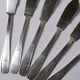 6 vintage/antique silver-plated fish knives in art deco style SFAM