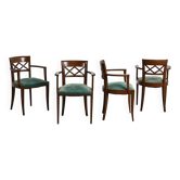 Suite de quatre fauteuils Art Déco en bois, France, circa 1940