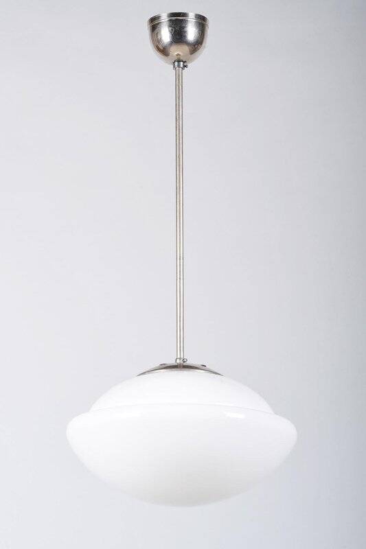 Art Deco Pendant Light in Chrome by Napako, Czech, 1930s