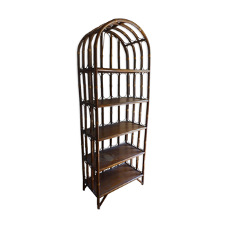 Vintage rattan library