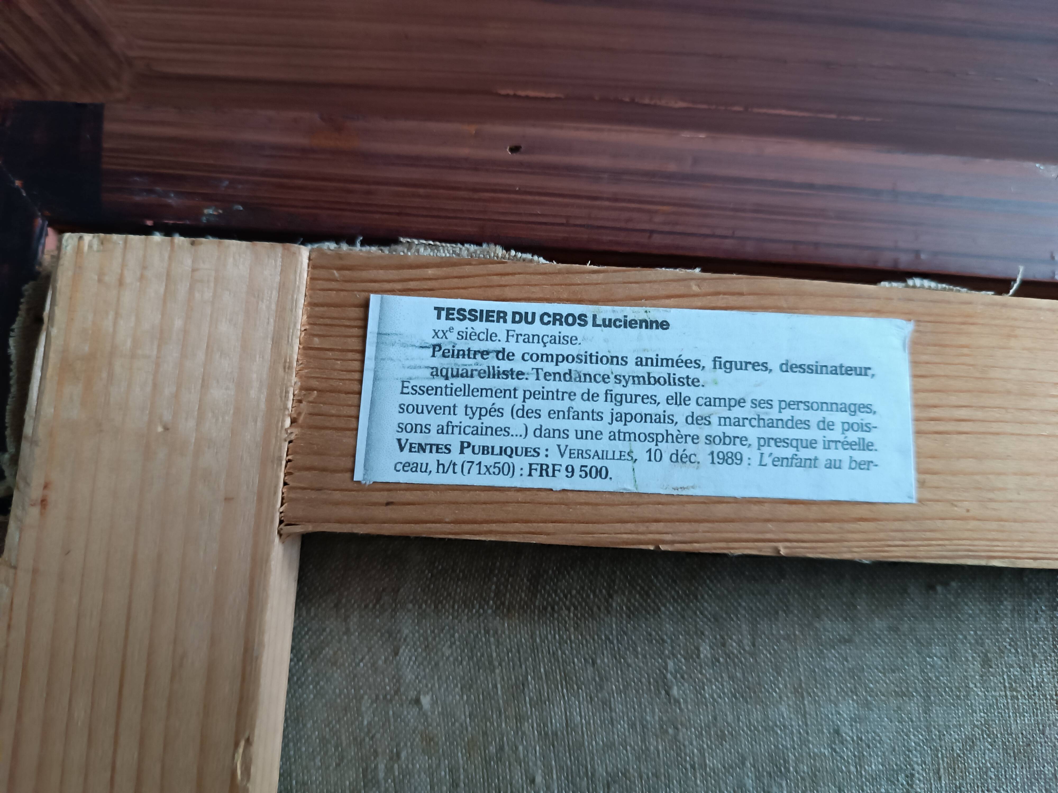 Oil painting on canvas signed lucienne tessier du cros