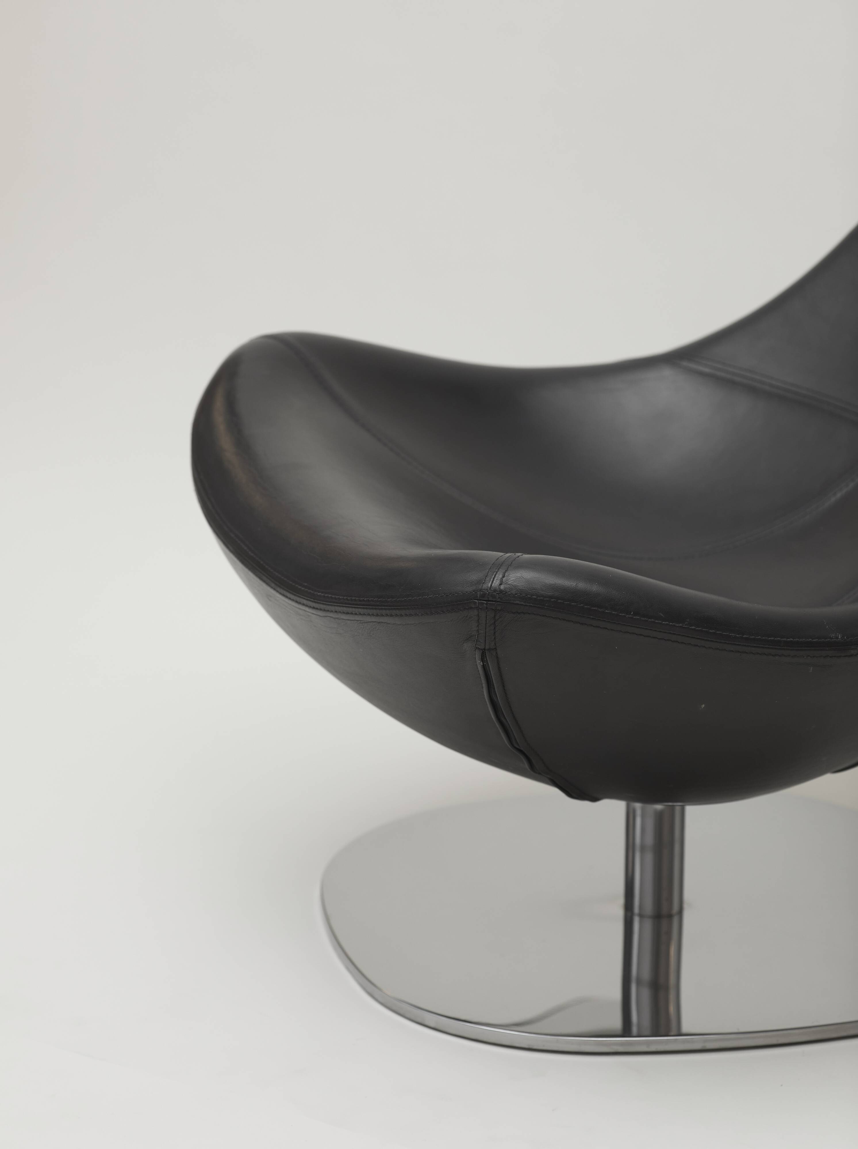 Egg / Tirup leather chair by Carl Öjerstam for Ikea vintage 2007