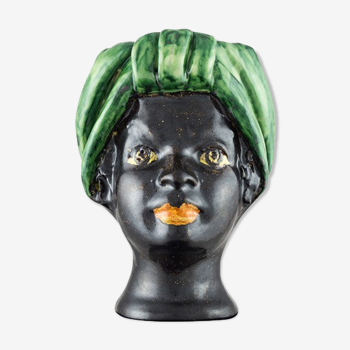 Vase tête mini verte femme Giacomo Alessi