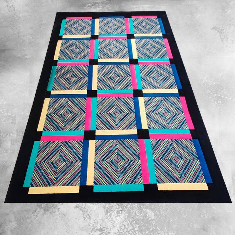1990s Ottavio Missoni "Square" Geometric Wool Rug Exceptional Italian Postm