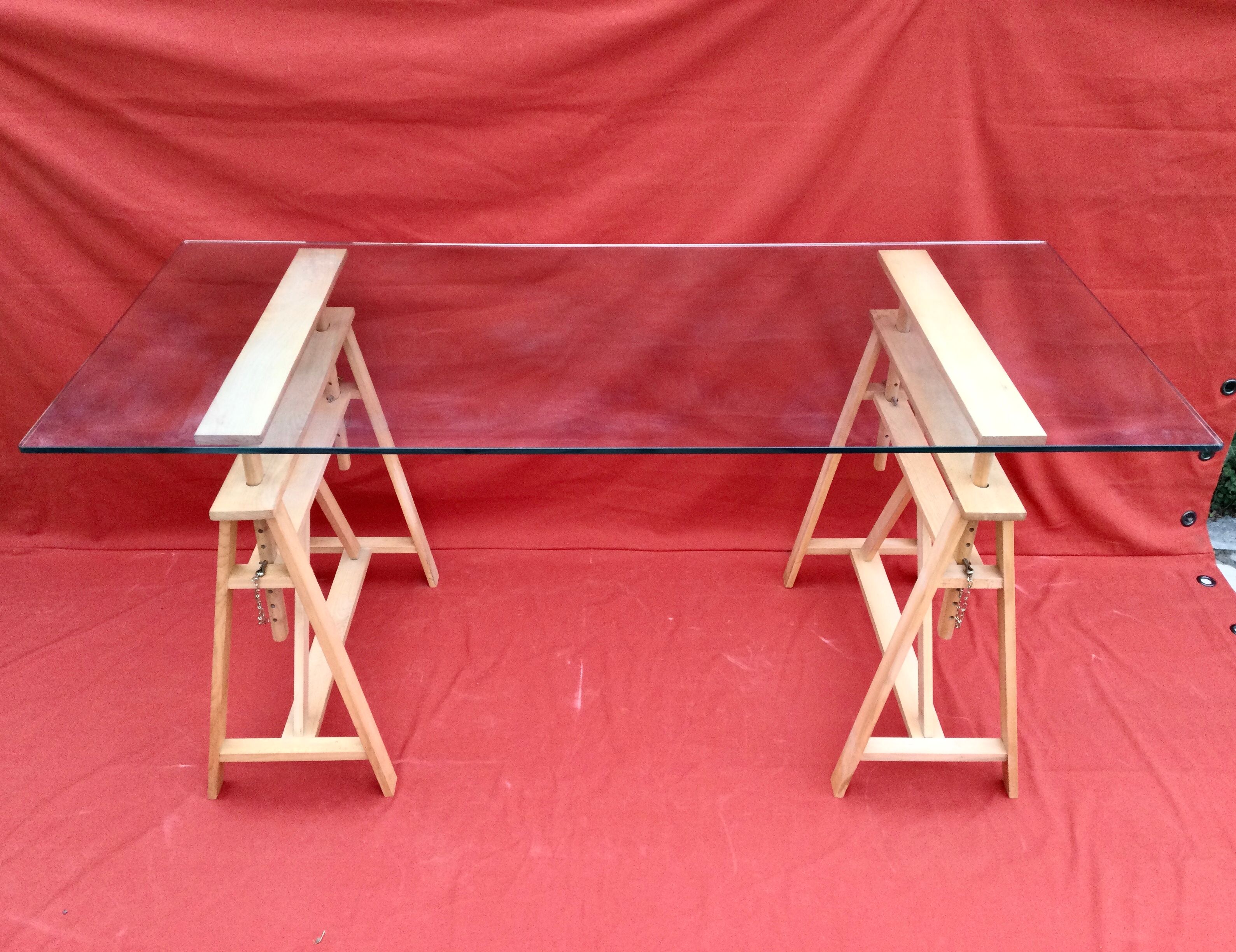 Bureau hêtre et verre