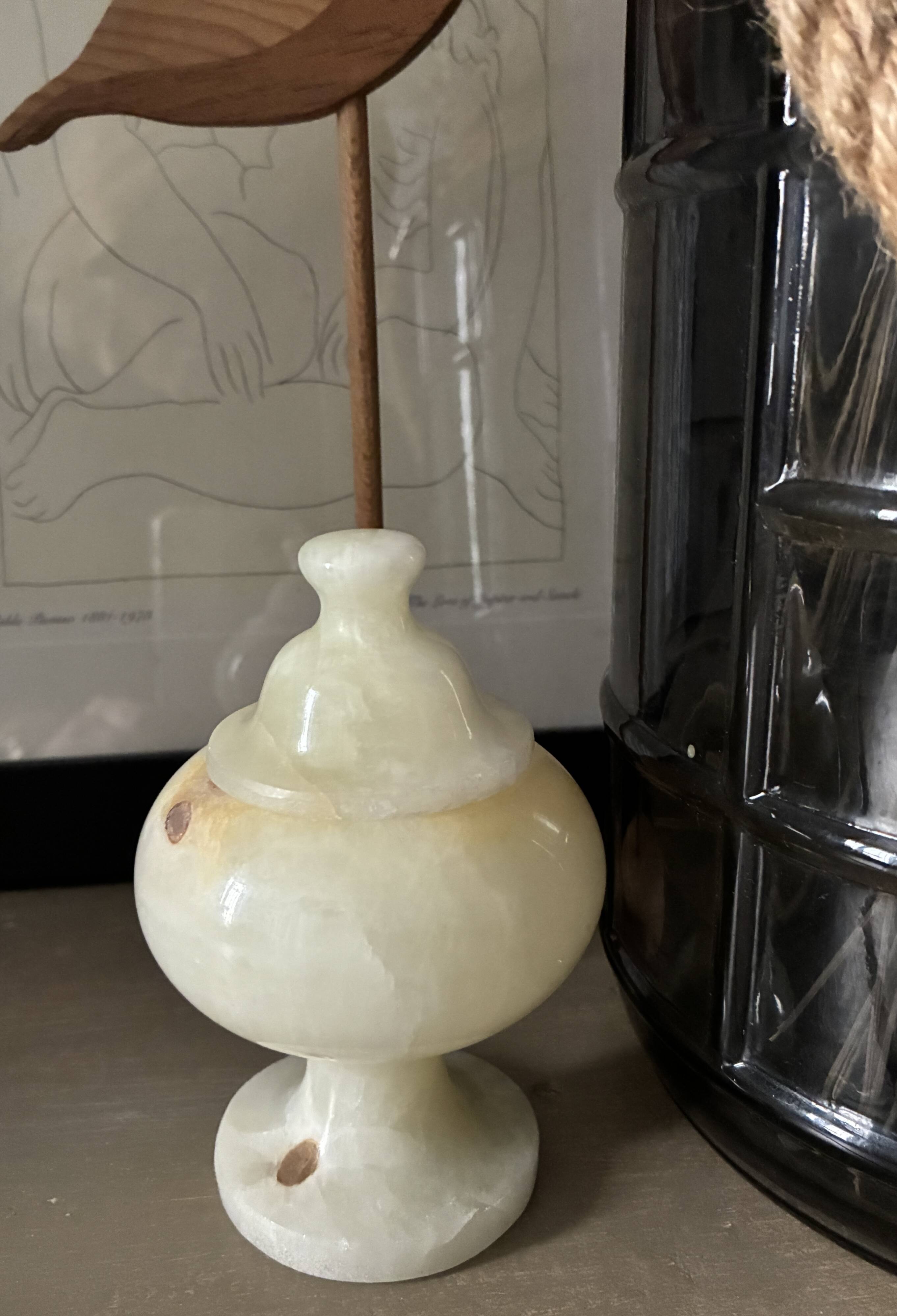 Small alabaster jewellery box