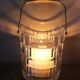 Vintage glass ice bucket with metal handle