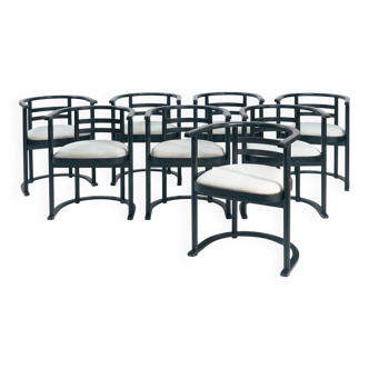 Josef Hoffmann Fledemaus style dining chairs, Bauhaus, set of 8