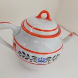 Théière en faïence ancienne de Lunéville K&G oriental