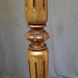 Golden wood floor lamp