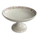 Footed compote Digoin Sarreguemines Pise, vintage earthenware