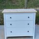 Pair of white Scandinavian chests of drawers in solid wood