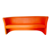 Canapé 3 places, banquette vintage orange Gulf