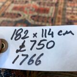 Vintage Karacah Rug 182x114 cm, medium, Tribal oriental Carpet  Red Navy Blue