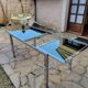 Vintage chrome and glass dining table, Roche Bobois