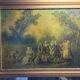 Gilded wooden trumeau surmounted by a gallant scene - 1900