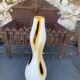 Soliflore vase in beige opaline and brown design and vintage