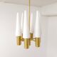 Midcentury brass and opaline ceiling lamp by Hans-Agne Jakobsson, Sweden, 1950s.