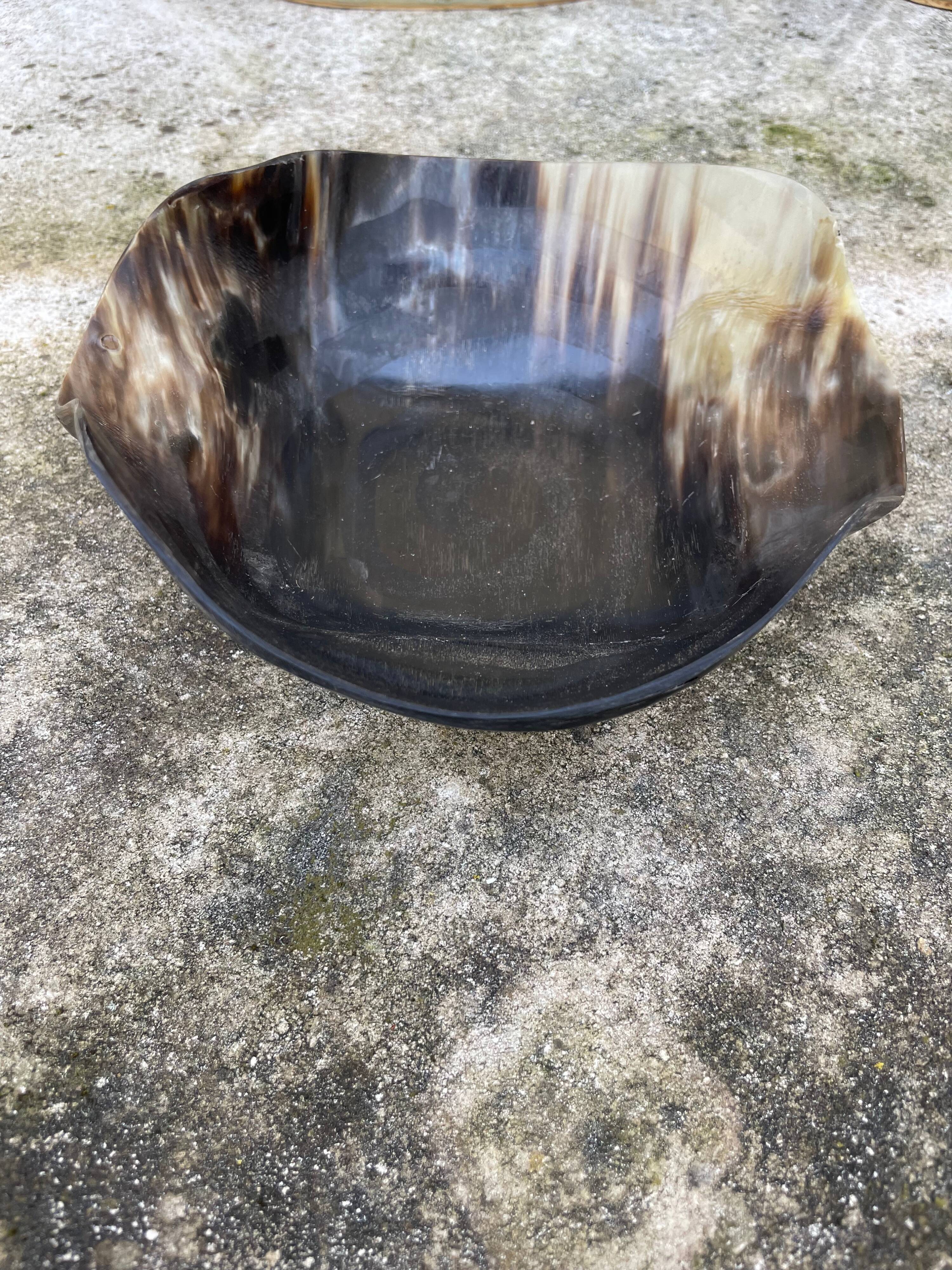 Tribal patterned horn bowl