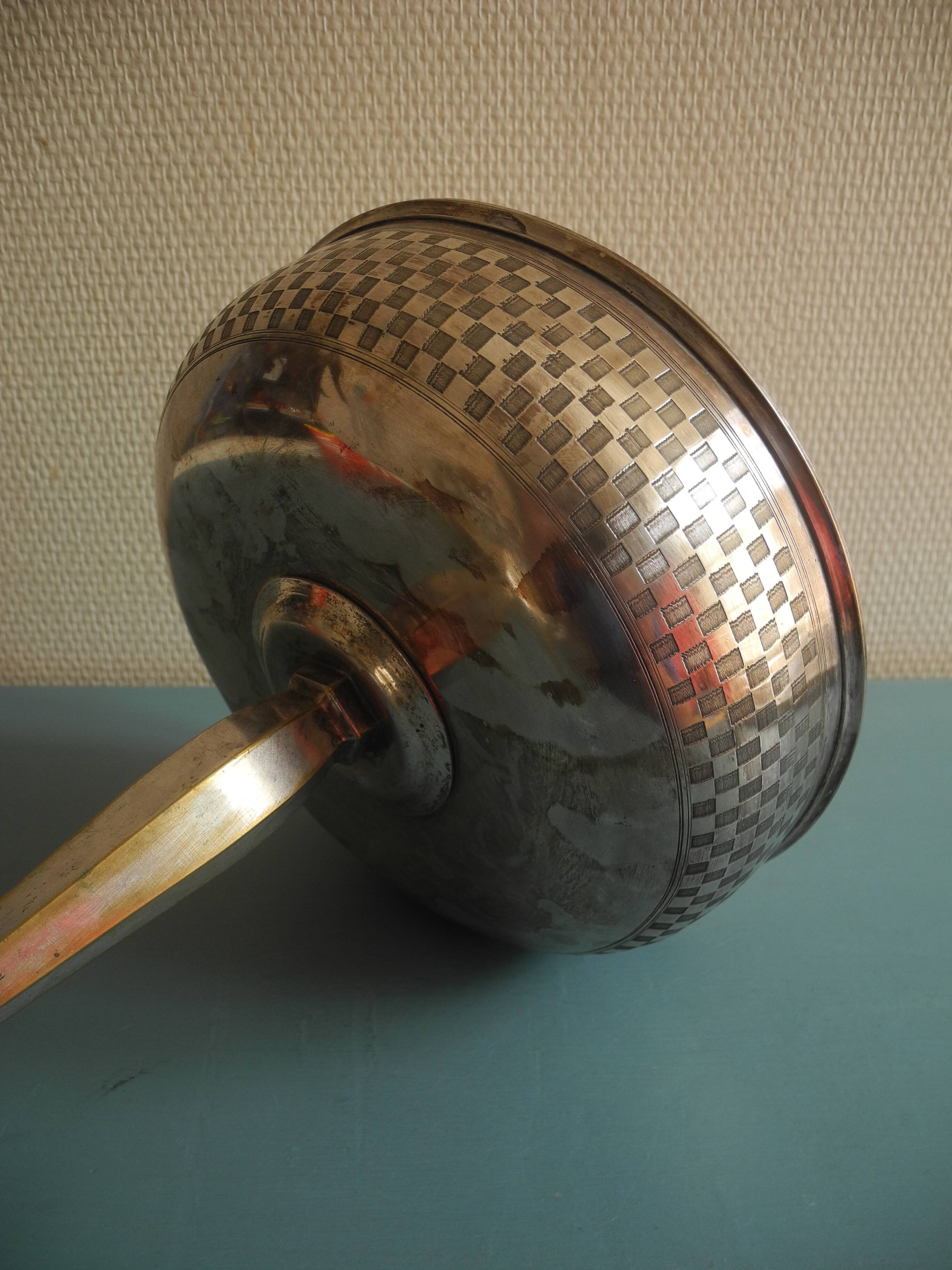 vintage centre table cup silver-plated art deco French silver metal cup