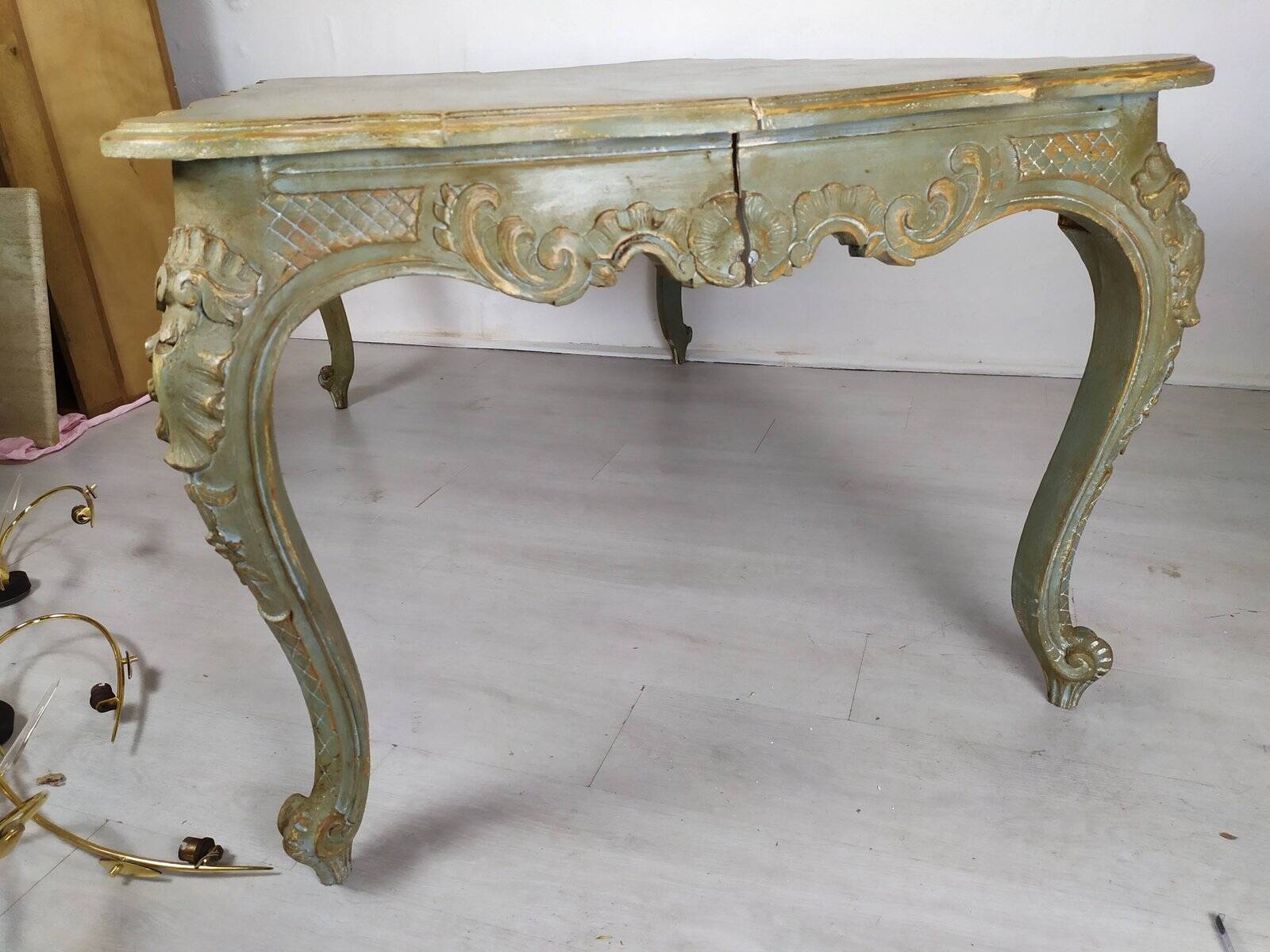Louis XV style patinated console table