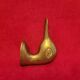 Straw hook wall in brass / gold metal carved duck head