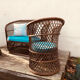 Bench and its 2 chairs in vintage rattan 1970