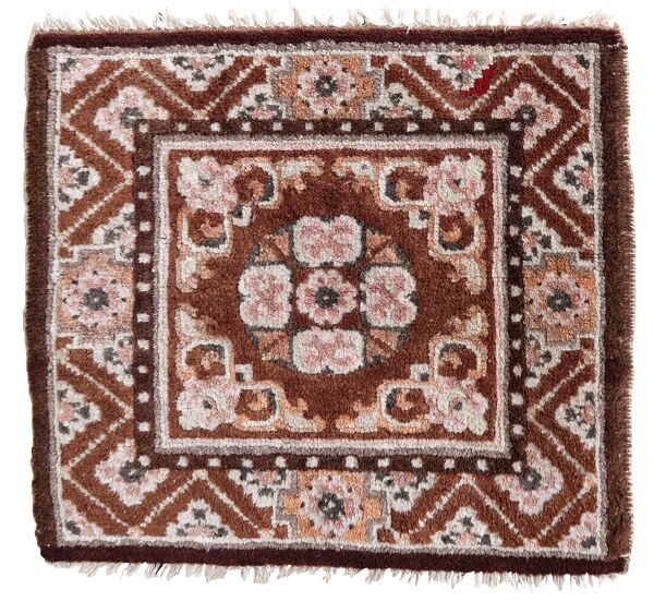 Tapis Vintage Mongol de Collection Fait Main – 52 x 60 cm - 1C1000