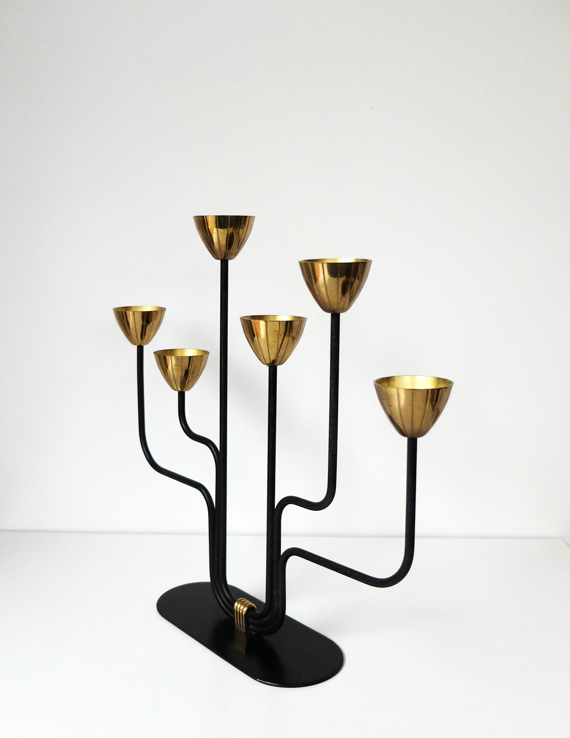 Vintage Scandinavian candlestick, Gunnar Ander for Ystad Metall, Sweden