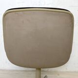 Strafor swivel armchair in brown faux leather, vintage 1970s