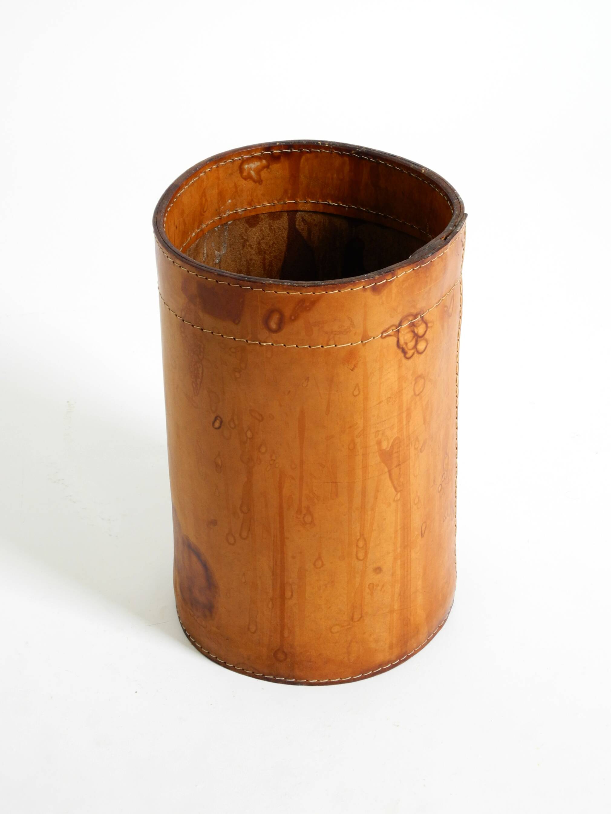 Beautiful 1960s leather paper bin by Torben Ørskov & Co Denmark