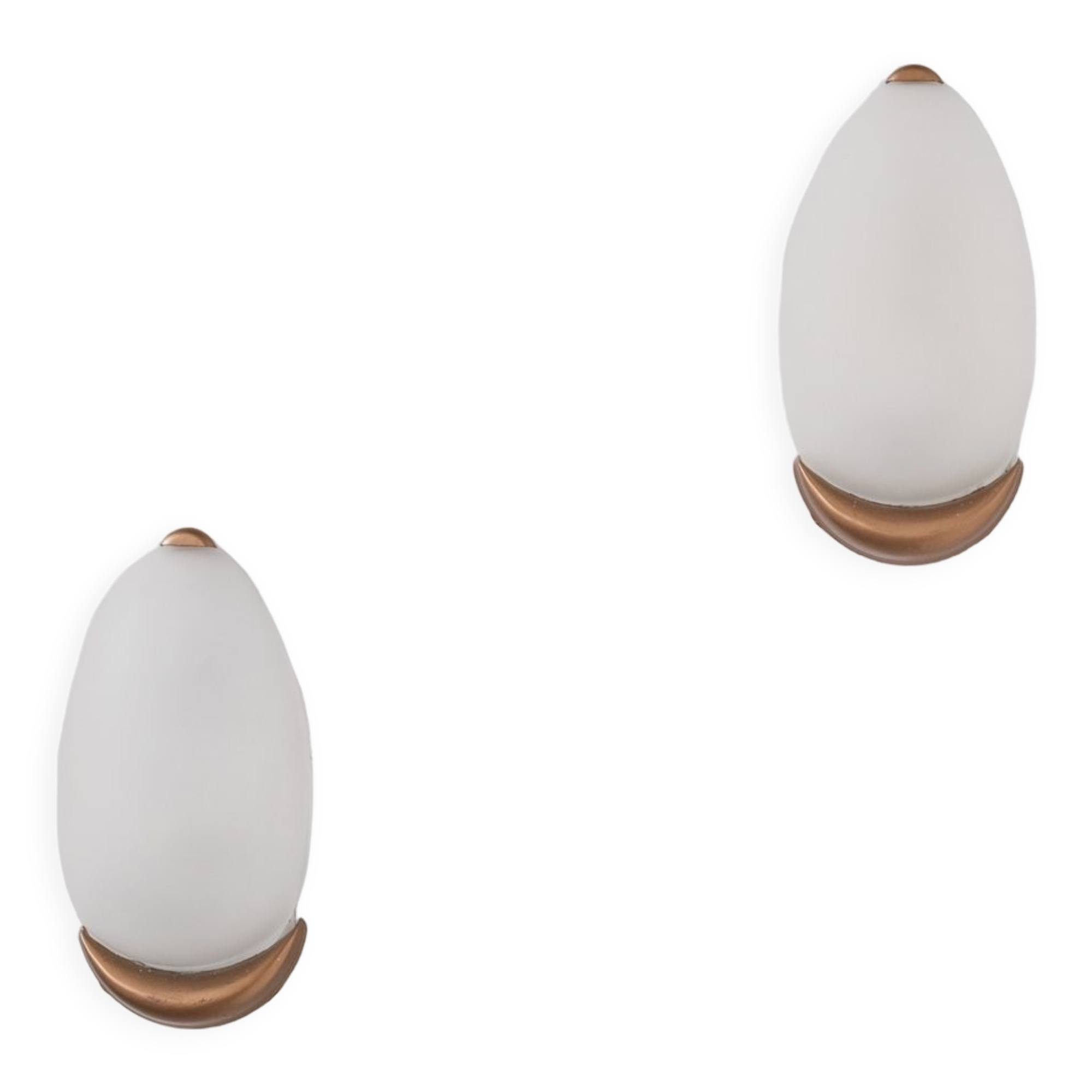 German Mid-Century Pair of Glass Wall Lights