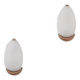 German Mid-Century Pair of Glass Wall Lights