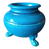 Tripod vase in crackled ceramic by Pol Chambost