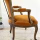 Vintage French Curry Velvet Cabriolet Armchair